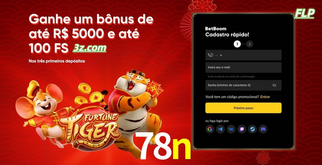 78n cassino Brasil bônus de boas-vindas até R$5000 e 100 free spins