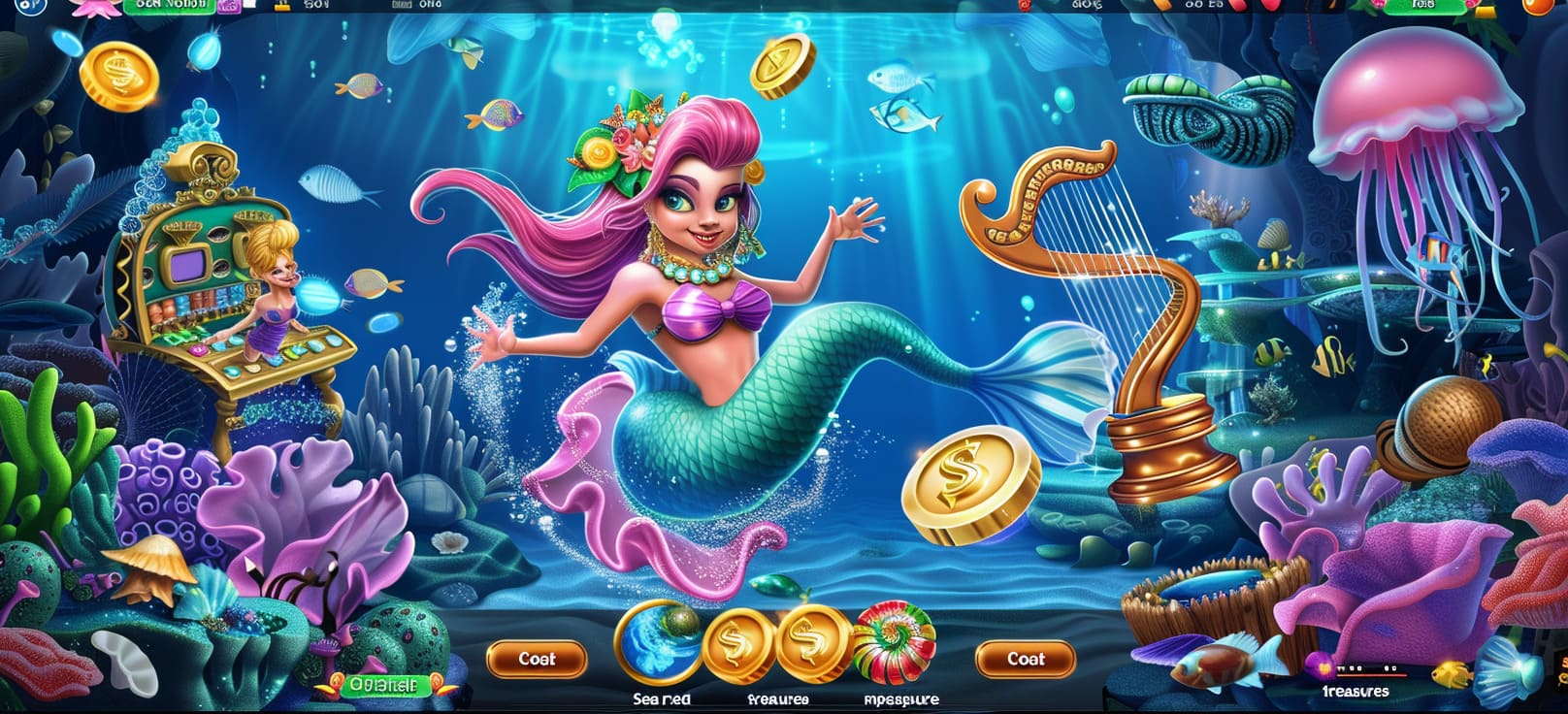 Caça-níqueis de sereia online com tesouros do mar no 78n cassino